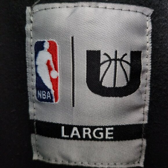 Brooklyn Nets New York NBA Basketball Large Black White Zip Up Athletic Jacket - Picture 6 of 16